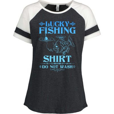 Funny Lucky Fishing Do Not Wash Fishing Fan Enza Ladies Jersey Colorblock Tee