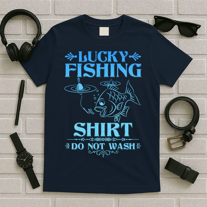 Funny Lucky Fishing Do Not Wash Fishing Fan T-Shirt