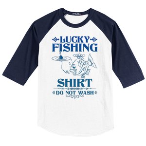 Funny Lucky Fishing Do Not Wash Fishing Fan Baseball Sleeve Shirt