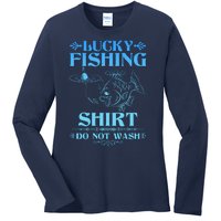 Funny Lucky Fishing Do Not Wash Fishing Fan Ladies Long Sleeve Shirt