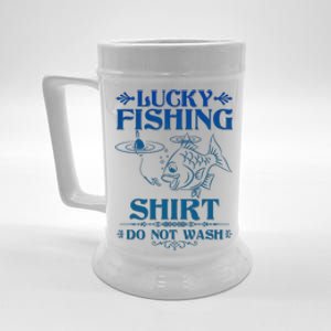 Funny Lucky Fishing Do Not Wash Fishing Fan Beer Stein