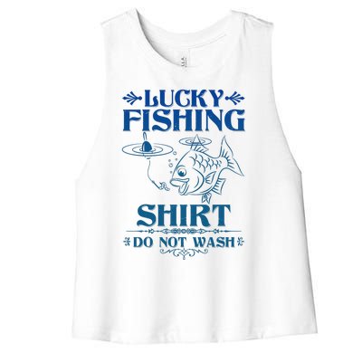 Funny Lucky Fishing Do Not Wash Fishing Fan Women's Racerback Cropped Tank