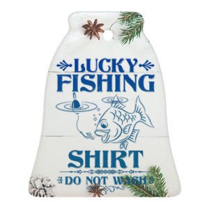 Funny Lucky Fishing Do Not Wash Fishing Fan Ceramic Bell Ornament