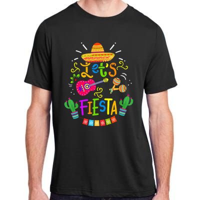 Funny Let's Fiesta Cinco De Mayo Mexican Guitar Cactus Adult ChromaSoft Performance T-Shirt