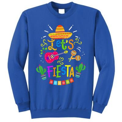 Funny Let's Fiesta Cinco De Mayo Mexican Guitar Cactus Sweatshirt