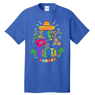 Funny Let's Fiesta Cinco De Mayo Mexican Guitar Cactus Tall T-Shirt