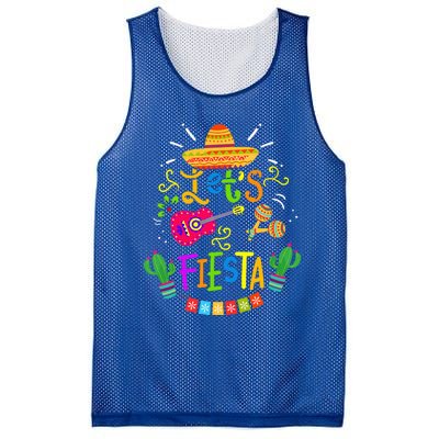 Funny Let's Fiesta Cinco De Mayo Mexican Guitar Cactus Mesh Reversible Basketball Jersey Tank