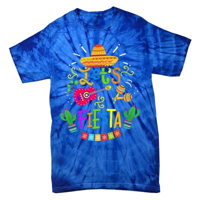 Funny Let's Fiesta Cinco De Mayo Mexican Guitar Cactus Tie-Dye T-Shirt