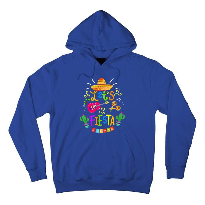 Funny Let's Fiesta Cinco De Mayo Mexican Guitar Cactus Tall Hoodie