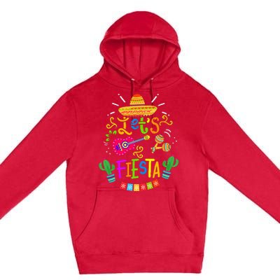 Funny Let's Fiesta Cinco De Mayo Mexican Guitar Cactus Premium Pullover Hoodie