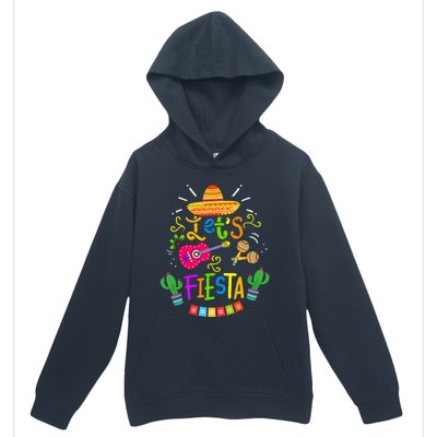 Funny Let's Fiesta Cinco De Mayo Mexican Guitar Cactus Urban Pullover Hoodie