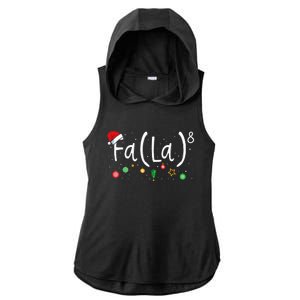 FA (LA)8 Funny Christmas Santa Fa La Math Teacher Ladies PosiCharge Tri-Blend Wicking Draft Hoodie Tank