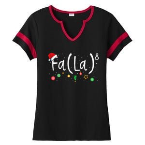 FA (LA)8 Funny Christmas Santa Fa La Math Teacher Ladies Halftime Notch Neck Tee