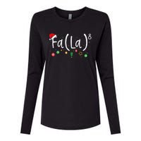 FA (LA)8 Funny Christmas Santa Fa La Math Teacher Womens Cotton Relaxed Long Sleeve T-Shirt