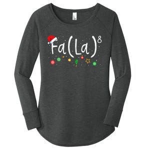 FA (LA)8 Funny Christmas Santa Fa La Math Teacher Women's Perfect Tri Tunic Long Sleeve Shirt