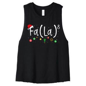 FA (LA)8 Funny Christmas Santa Fa La Math Teacher Women's Racerback Cropped Tank