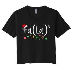 FA (LA)8 Funny Christmas Santa Fa La Math Teacher Women's Crop Top Tee