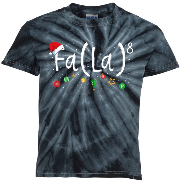 FA (LA)8 Funny Christmas Santa Fa La Math Teacher Kids Tie-Dye T-Shirt