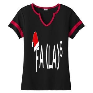 Fa (La)8 Funny Christmas Santa Fa La Math Teacher Student Ladies Halftime Notch Neck Tee