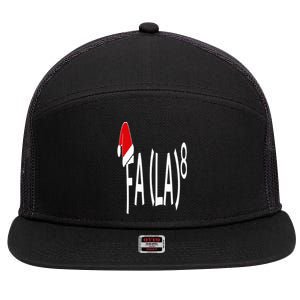 Fa (La)8 Funny Christmas Santa Fa La Math Teacher Student 7 Panel Mesh Trucker Snapback Hat