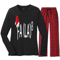 Fa (La)8 Funny Christmas Santa Fa La Math Teacher Student Women's Long Sleeve Flannel Pajama Set 