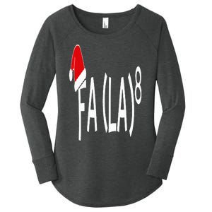 Fa (La)8 Funny Christmas Santa Fa La Math Teacher Student Women's Perfect Tri Tunic Long Sleeve Shirt