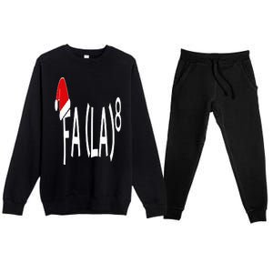 Fa (La)8 Funny Christmas Santa Fa La Math Teacher Student Premium Crewneck Sweatsuit Set