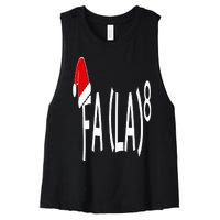 Fa (La)8 Funny Christmas Santa Fa La Math Teacher Student Women's Racerback Cropped Tank