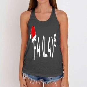 Fa (La)8 Funny Christmas Santa Fa La Math Teacher Student Women's Knotted Racerback Tank