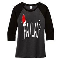 Fa (La)8 Funny Christmas Santa Fa La Math Teacher Student Women's Tri-Blend 3/4-Sleeve Raglan Shirt