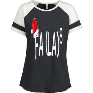 Fa (La)8 Funny Christmas Santa Fa La Math Teacher Student Enza Ladies Jersey Colorblock Tee