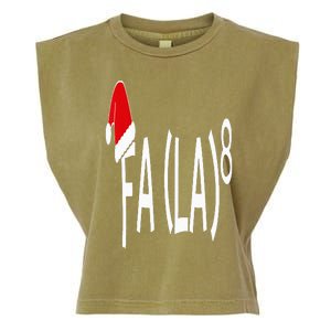 Fa (La)8 Funny Christmas Santa Fa La Math Teacher Student Garment-Dyed Women's Muscle Tee