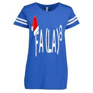 Fa (La)8 Funny Christmas Santa Fa La Math Teacher Student Enza Ladies Jersey Football T-Shirt