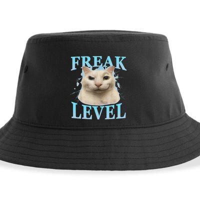 Freak Level Funny Cat Meme Certified Freak Humor Sarcastic Sustainable Bucket Hat