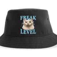 Freak Level Funny Cat Meme Certified Freak Humor Sarcastic Sustainable Bucket Hat