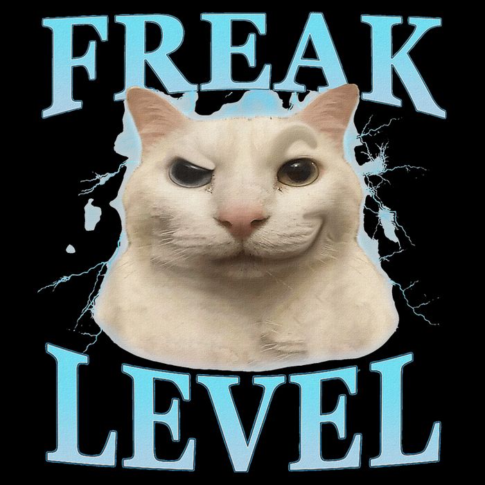 Freak Level Funny Cat Meme Certified Freak Humor Sarcastic Sustainable Bucket Hat