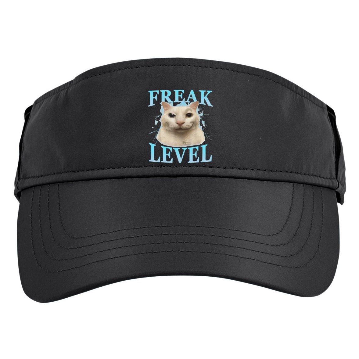 Freak Level Funny Cat Meme Certified Freak Humor Sarcastic Adult Drive Performance Visor