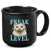 Freak Level Funny Cat Meme Certified Freak Humor Sarcastic 15oz Campfire Ceramic Mug