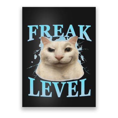 Freak Level Funny Cat Meme Certified Freak Humor Sarcastic Poster