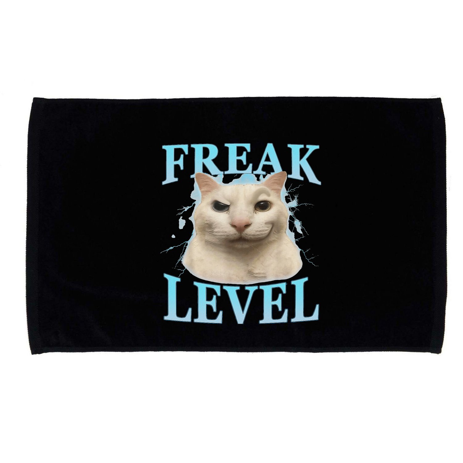 Freak Level Funny Cat Meme Certified Freak Humor Sarcastic Microfiber Hand Towel
