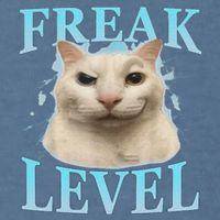 Freak Level Funny Cat Meme Certified Freak Humor Sarcastic Garment-Dyed Sweatshirt