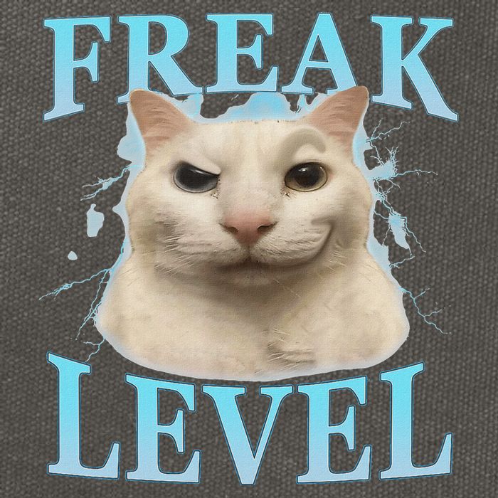 Freak Level Funny Cat Meme Certified Freak Humor Sarcastic Cotton Canvas Backpack
