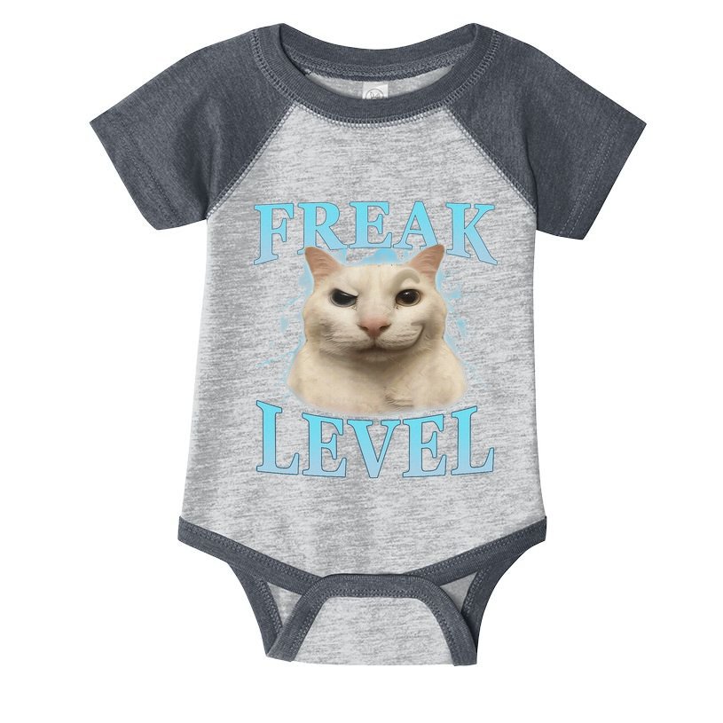 Freak Level Funny Cat Meme Certified Freak Humor Sarcastic Infant Baby Jersey Bodysuit