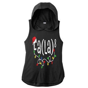 FA (LA)8 Funny Christmas Santa Fa La Math Teacher Ladies PosiCharge Tri-Blend Wicking Draft Hoodie Tank