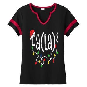 FA (LA)8 Funny Christmas Santa Fa La Math Teacher Ladies Halftime Notch Neck Tee