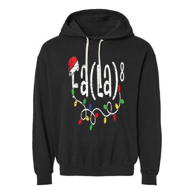 FA (LA)8 Funny Christmas Santa Fa La Math Teacher Garment-Dyed Fleece Hoodie