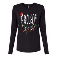 FA (LA)8 Funny Christmas Santa Fa La Math Teacher Womens Cotton Relaxed Long Sleeve T-Shirt