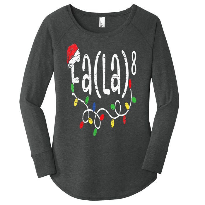 FA (LA)8 Funny Christmas Santa Fa La Math Teacher Women's Perfect Tri Tunic Long Sleeve Shirt