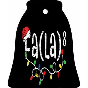 FA (LA)8 Funny Christmas Santa Fa La Math Teacher Ceramic Bell Ornament