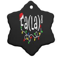 FA (LA)8 Funny Christmas Santa Fa La Math Teacher Ceramic Star Ornament